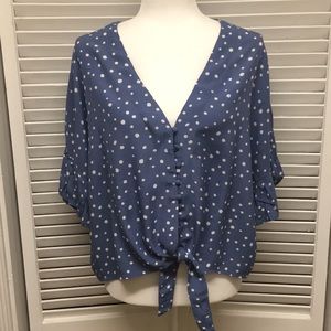 Mustard Seed polka dot blouse